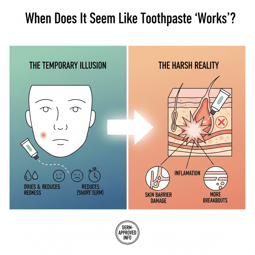 Does toothpaste over pimple works